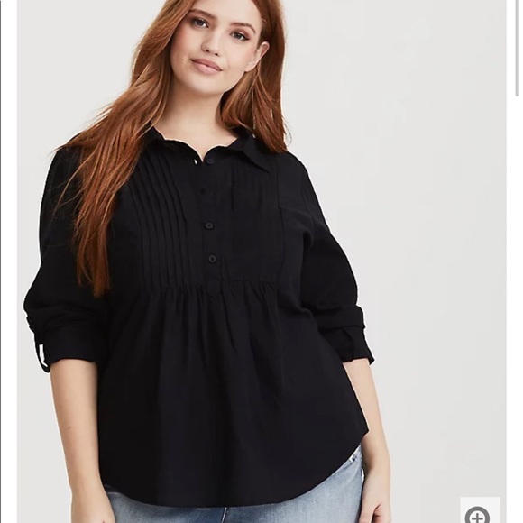 torrid Tops - Torrid Black Pintuck Poplin blouse Sz 2